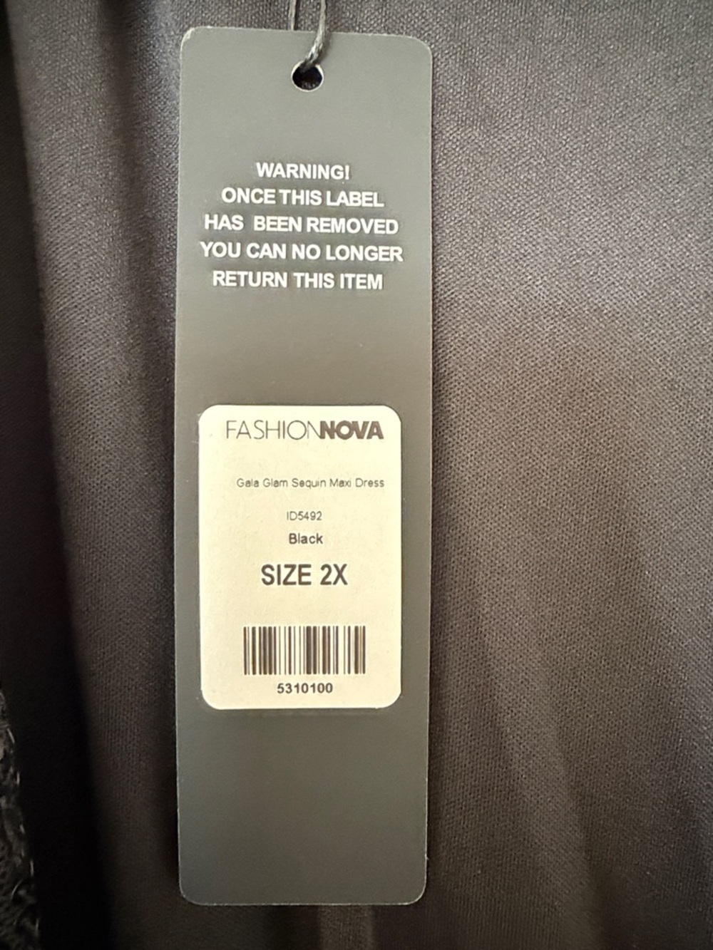 NWT Fashion Nova Black Sequin Plunge Dress with Front Slit - Picture 3 of 7